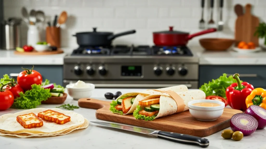 Crispy Halloumi Wraps